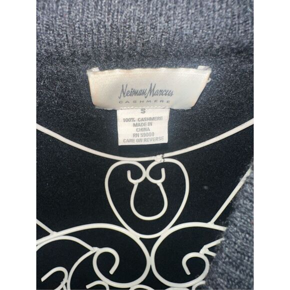$350 Neiman Marcus Women's Black 100% Cashmere Turtle Neck Sweater short Dress S - Picture 6 of 7